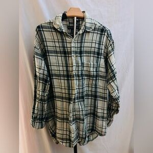 Banana Republic Plaid Linen Shirt